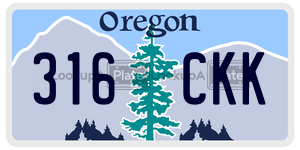 316CKK license plate in Oregon