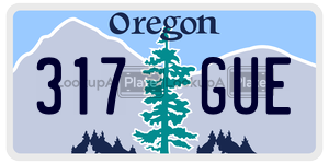 317GUE  license plate in OR