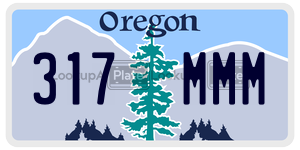 317MMM  license plate in OR