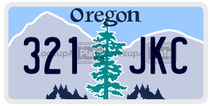 321JKC  license plate in OR