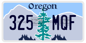 325MQF license plate in Oregon