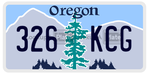 326KCG license plate in Oregon