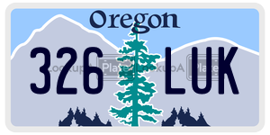 326LUK  license plate in OR