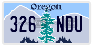 326NDU  license plate in OR