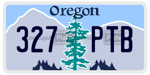 327PTB license plate in Oregon