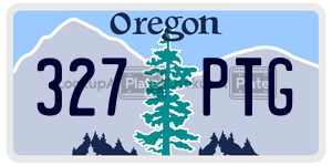 327PTG license plate in Oregon