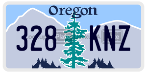 328KNZ license plate in Oregon