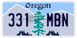 331MBN license plate in Oregon