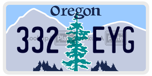 332EYG  license plate in OR