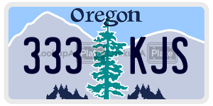 333KJS  license plate in OR