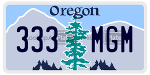 333MGM  license plate in OR