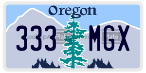 333MGX license plate in Oregon