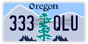 333QLU  license plate in OR