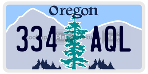 334AQL  license plate in OR