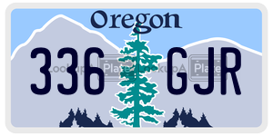 336GJR  license plate in OR