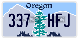 337HFJ  license plate in OR