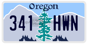 341HWN license plate in Oregon