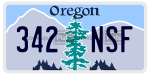 342NSF license plate in Oregon