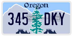 345DKY  license plate in OR