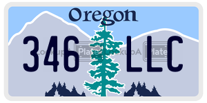 346LLC license plate in Oregon