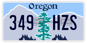 349HZS  license plate in OR
