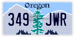 349JWR license plate in Oregon