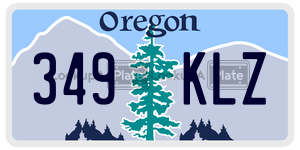 349KLZ  license plate in OR