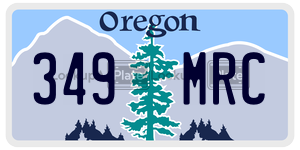 349MRC  license plate in OR