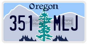 351MLJ  license plate in OR