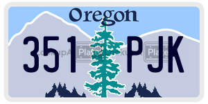 351PJK  license plate in OR