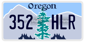 352HLR  license plate in OR