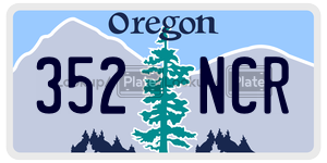 352NCR  license plate in OR