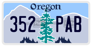352PAB  license plate in OR