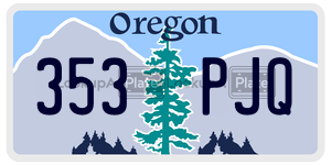 353PJQ  license plate in OR