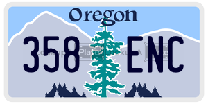 358ENC license plate in Oregon