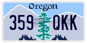 359QKK license plate in Oregon