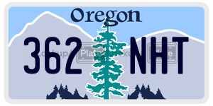 362NHT  license plate in OR