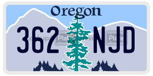 362NJD license plate in Oregon