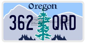 362QRD  license plate in OR