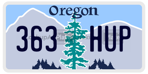 363HUP license plate in Oregon