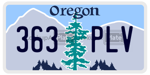 363PLV license plate in Oregon