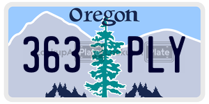 363PLY license plate in Oregon