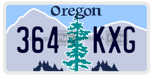 364KXG  license plate in OR