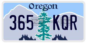 365KQR  license plate in OR