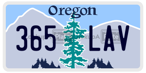 365LAV  license plate in OR