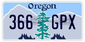 366GPX  license plate in OR