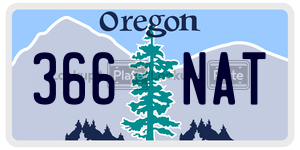 366NAT license plate in Oregon
