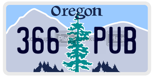 366PUB  license plate in OR