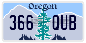 366QUB  license plate in OR