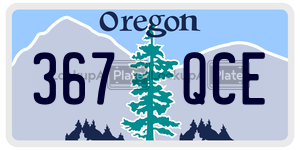 367QCE license plate in Oregon